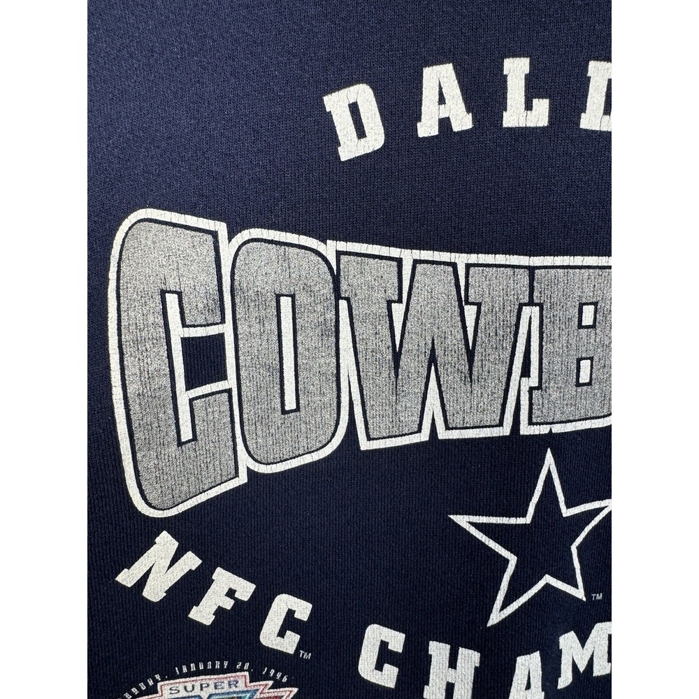 VTG 1996 Dallas Cowboys NFC Champions Sweatshirt Nutmeg XXL - Super Bowl XXX - Picture 6 of 14